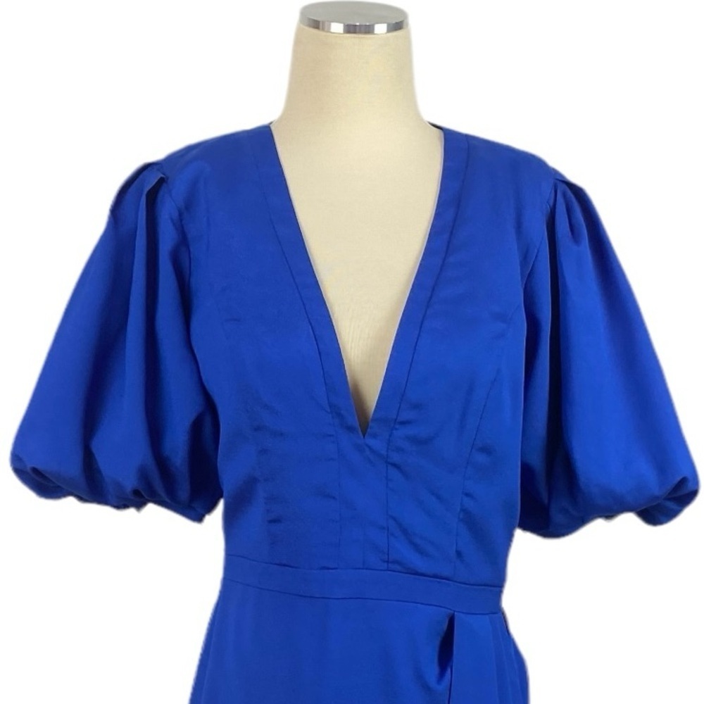 One33 Social Puff Sleeve Asymmetrical Side Drape Cocktail Dress - Picture 3 of 16